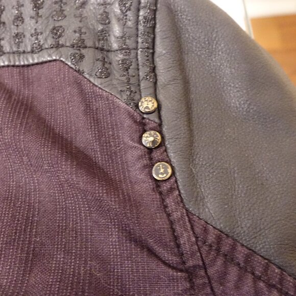 Elvis Jesus Leather Denim Mens Black Medium Biker Jacket - Picture 11 of 16